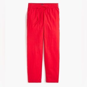 J. Crew Red Linen-Cotton Blend Drawstring Pant Women’s Size 4